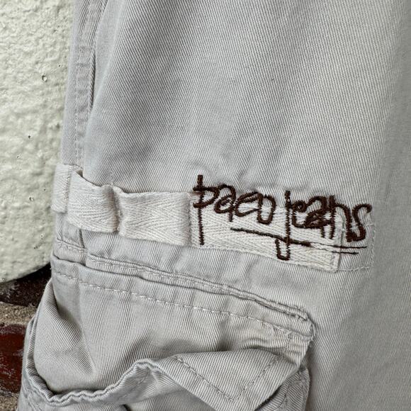 Vintage Paco Pants Sz 36x32 Tan Cargo Straight Leg Baggy Loose Fit Skate Grunge - Picture 5 of 11